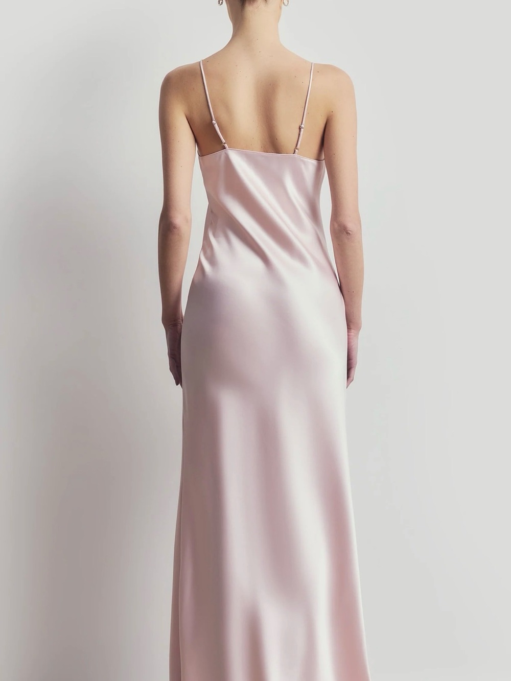 Because of Alice Satin Lace-Trim Dress in Blush Pink - Picture 5 of 7